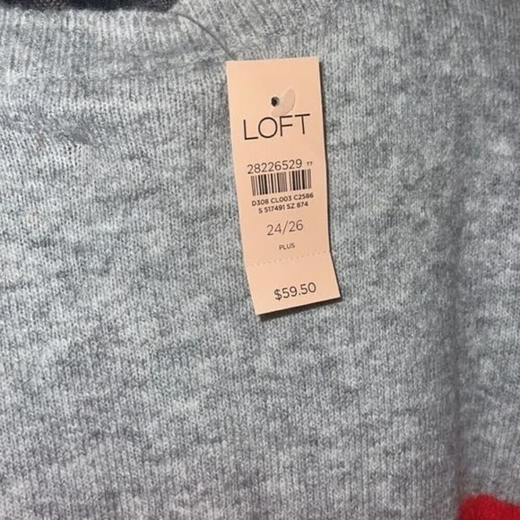 LOFT Plus Soft Pullover Color Block Sweater Size 24/26 ❤️ - Picture 9 of 10